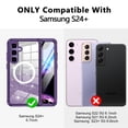 thumbnail image 2 of Casetego for Samsung Galaxy S24 Plus Case Glitter,Compatible with MagSafe[Built-in Screen Protector+Camera Lens Protector] Full Body Shockproof Protective Bling Phone Case,Purple, 2 of 7