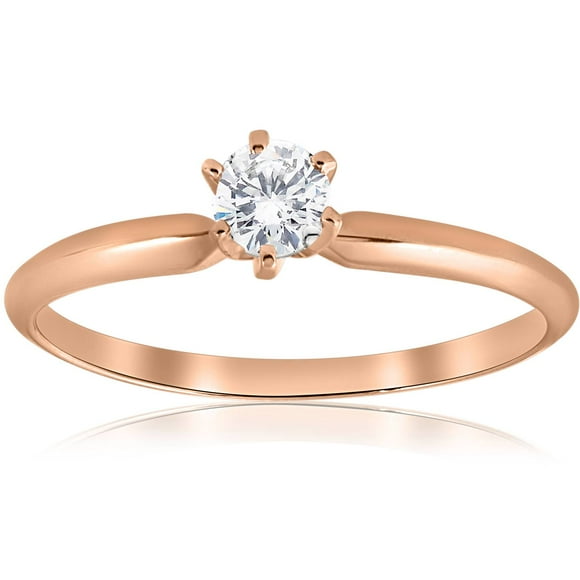 1/4 ct Solitaire Diamond Engagement Ring 14k Rose Gold Brilliant Cut Jewelry