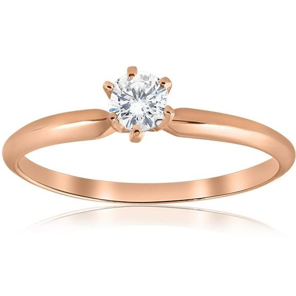 Pompeii 1/4 ct Solitaire Diamond Engagement Ring 14k Rose Gold (G/H,I1)