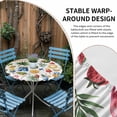 thumbnail image 2 of Summer Beach Round Tablecloth for 36-44 Inch Tables,Fitted Table Cover with Elastic Edge,Tropical Coconut Watermelon Lemon Flamingo Waterproof Outdoor Table Cloth Protector for Patio Garden Dinner, 2 of 9