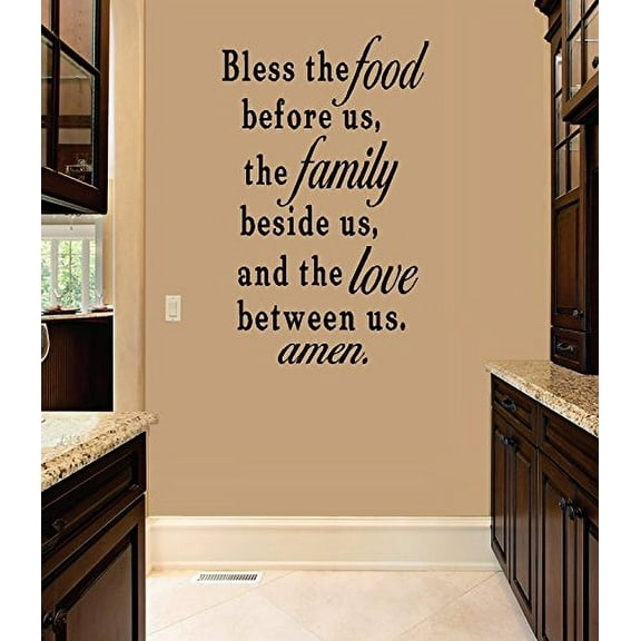 Decal ~ BLESS THE FOOD BEFORE US ~ WALL DECAL 19" X 34"