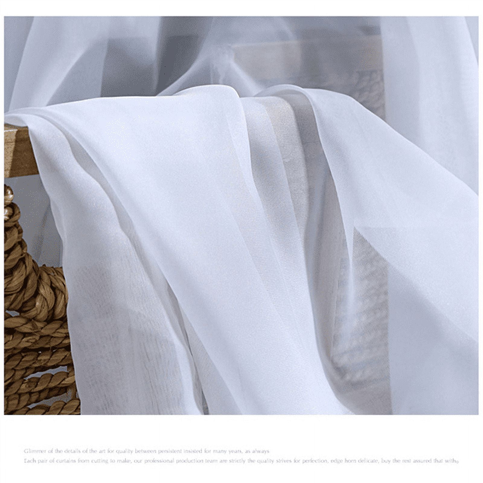 Window White Sheer Curtains 90 Inches Long 4 Panels Sheer White Curtains Clear Curtains Basic Rod Pocket Panel