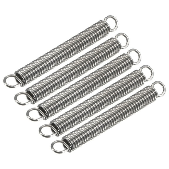 1mmx6mmx55mm Extended Compression Spring,5.3Lbs Load Capacity,Silver,Pack of 5