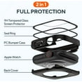 thumbnail image 3 of KOMI 2 Pack 2 in 1 Waterproof Case for Apple Watch Series 8 7 45mm, Straight Edge PC Front & Back Bumper with Tempered Glass Screen Protector 360 Protective Cover for iWatch (45mm), 3 of 5