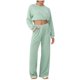 thumbnail image 1 of Conjunto de Pantalones Mujeres Outfits de 2 Piezas Vestido Casual de Color Sólido Bolsillo Deportivo Suelto Pantalones de Manga Larga Blusas de Cuello Redondo Conjunto Superior Conjunto de Pantalones, 1 of 5