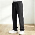 thumbnail image 5 of Krdevn Boys Solid Drawstring Open Hem Sweatpants Fall Winter Loose Straight Jogger Pants with Patch Pockets 7-8 Years,Dark Gray, 5 of 8