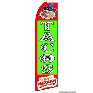  Tacos Sign Banner - Tacos Feather Flag Pole Kit Outdoor Fast  Food Restaurant Business Store Advertising Display, 15ft - Yellow : Office  Products