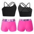 thumbnail image 5 of Zaldita Kids Girls 2 Piece Dance Outfit Printed Camisole and Booty Shorts Set Sports Bra Active Gardenia Rose 14, 5 of 7
