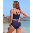 thumbnail image 2 of Conjunto de bikini Charmo Sporty acanalado, traje de baño de dos piezas para mujer, 2 of 9