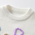 thumbnail image 5 of Gubotare Baby Knit Sweater Toddler Infant Newborn Baby Boy Girl Sweater Knit Crewneck Pullover Sweatshirt Thanksgiving Outfit Size 3 6 Months (White,3-6 Months), 5 of 9