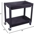 thumbnail image 2 of 8330 Heavy Duty Plastic 2 Shelf Utility Cart, Black Color, 2 of 2