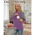 thumbnail image 3 of Women's Maternity Nursing Shirt Top Long Sleeve Patchwork Breastfeeding Clothes, 3 of 5