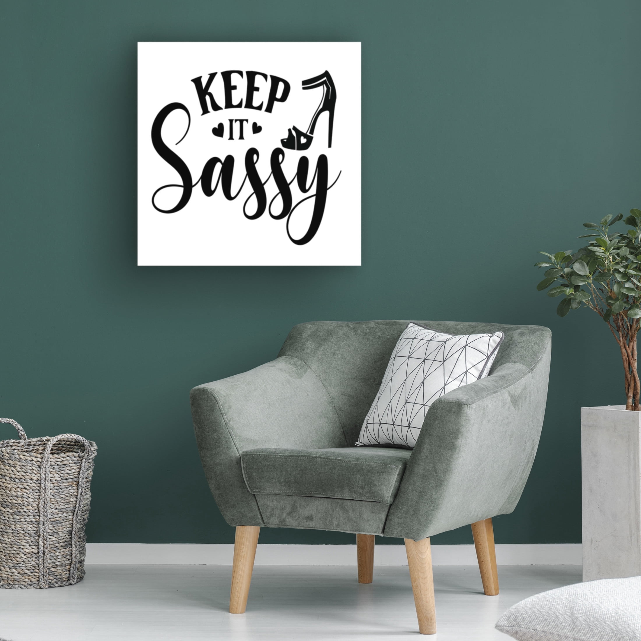 Canvas Wall Art - Jean Plout 'Good Vibes Typography G' Wall Art for Living Room, Bedroom, or Office Décor by Trademark Fine Art - 18 x 18 Inches