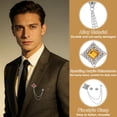 thumbnail image 3 of Broche de Cadena Hueca Vintage para Hombres, Cadena de Borlas Plateada con Piedra Amarilla Colgante Alfileres de Solapa para Chaleco de Traje Tuxedo Prom Boda Fiesta de Cumpleaños Banquete, 3 of 6
