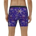 thumbnail image 4 of Rateoe blue purple Snowflake Print Men’s Underwear Boxer Briefs Soft Comfortable Underwear Boxer Briefs, Long Leg Briefs,Anti-chafing Boxer Briefs, 4 of 7