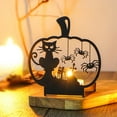 thumbnail image 6 of Uutvmp Halloween Candle Holder Ornament, Halloween Pumpkin Owl Bat Spider Ghost Tealight Stand Metal Candlestick Table Sign Centerpiece, 6 of 6