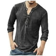 thumbnail image 2 of MesaSe Man V Neck Long Sleeve Shirts Button On Slim For Shirt Leisure Solid Color Top, 2 of 6