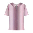 thumbnail image 4 of Blouses pour Femmes, T-Shirt Décontracté Imprimé Mode Manches Courtes Col Poupée Mignon Coton et Lin Blouse, 4 of 5