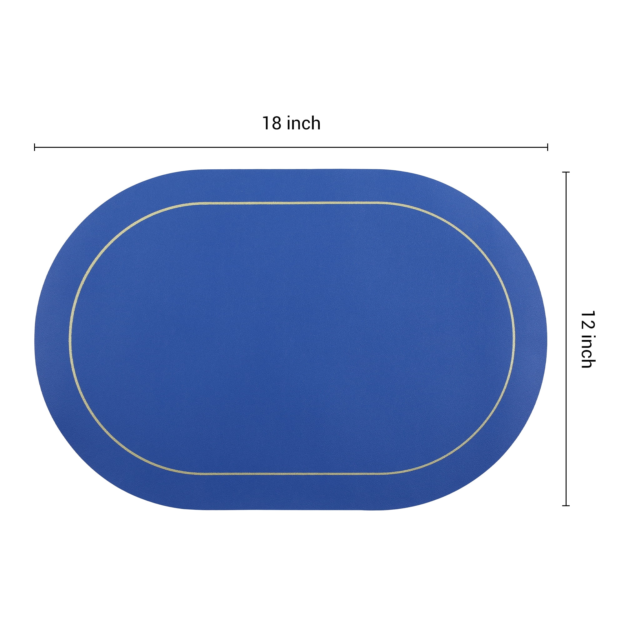 Unique Bargains Set of 6 Faux Leather Placemats Blue