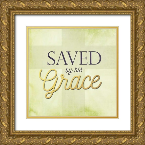 Perrenoud, Aubree 20x20 Gold Ornate Wood Framed with Double Matting Museum Art Print Titled - Saved by His Grace