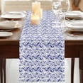 thumbnail image 3 of Purple Flower Pattern Table Runner, Vintage Floral Botanical Simple Washable Cotton Linen Table Runners 60 Inches Long, Dresser Scarf Runner for Coffee/TV Stands/Kitchen/Cabinets 13''x60'', 3 of 9