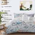 thumbnail image 3 of 3 Piece Coastal Octopus Duvet Cover Set Queen Size,Microfiber Comforter/Quilt Cover with Corner Ties and 2 Pillowcases,Farmhouse Nautical Ocean Conch Coral All Season Soft Bedding with Zipper Closure, 3 of 8