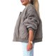 thumbnail image 2 of Chaqueta Acolchada de Mujer, Oversize, de Color Liso, Larga, con Cremallera, Estilo Casual y Bolsillos Color Camello Gris XXL, 2 of 9
