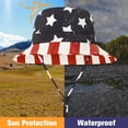 thumbnail image 4 of Zando 4th of July Bucket Hat for Men Women Patriotic American Flag Packable Waterproof Wide Brim Sun Hat Fishing Hiking, 4 of 6