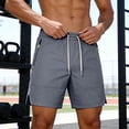 thumbnail image 2 of Besolor Mens Workout Shorts Lightweight Breathable Quick Dry Summer Athletic Running Elastic Waist Drawstring Shorts with Zipper Pockets(Large,Gray), 2 of 5