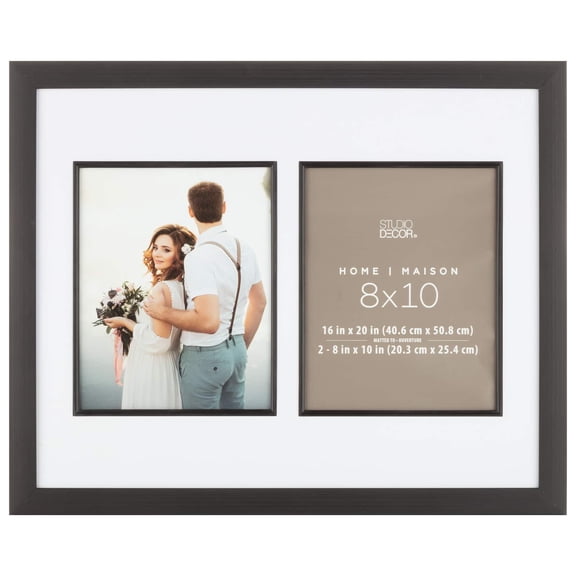 Studio Decor 2 Opening Black 8" x 10" Collage Frame with Mat, Home, 8 Pack
