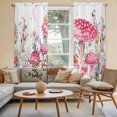 thumbnail image 3 of Pink Mushroom Kitchen Curtains, Butterfly Flower Moon Country Botanical Light Filtering Window Curtain Panels, 2Pcs Rod Pocket Window Treatments Set for Living Room Bathroom Bedroom 52x72 Inches, 3 of 9
