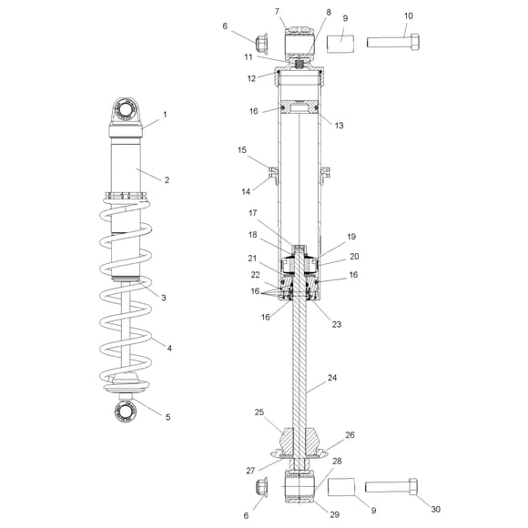 Polaris Arbre de Motoneige, Pièce d'Origine OEM 1500715, Qt. 1