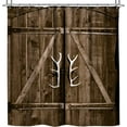 thumbnail image 6 of Wooden Garage Barn Door Shower Curtain 72Wx72H Inch Wood Plank Retro Rustic Farmhouse 12 Pack Metal Hooks Country Decor Fabric Bathroom Polyester Waterproof WW-YMDV, 6 of 6
