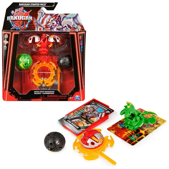 Pack de 3 figuras de acción Bakugan Starter con cartas coleccionables
