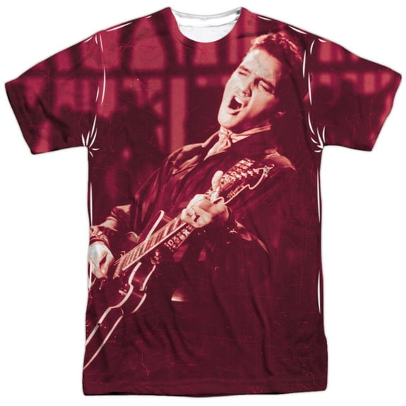 Elvis Presley Scratched 68 Officially Licensed Sublimation Adult T Shirt