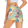 thumbnail image 2 of Uemuo Cartoon Flowers Pattern Women's Athletic Shorts High Waisted Running Shorts with Liner Pockets Gym Elastic Workout Shorts-, 2 of 9