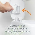 thumbnail image 2 of Diaper Genie Elite Diaper Pail, White, Foot Pedal, Air-Tite® Clamps, Carbon Filter, 2 of 9