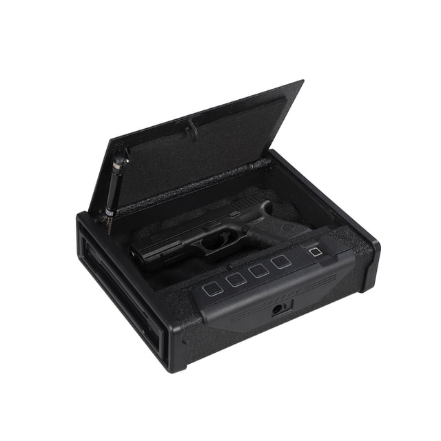 Yiwa Gun Safe for Pistols, 3-Way Quick Access Biometric Safe with Fingerprint, Digital Keypad, and Key, Handgun Pistol Safe with Built-In Light for Cloakroom, Bedroom, or Living Room