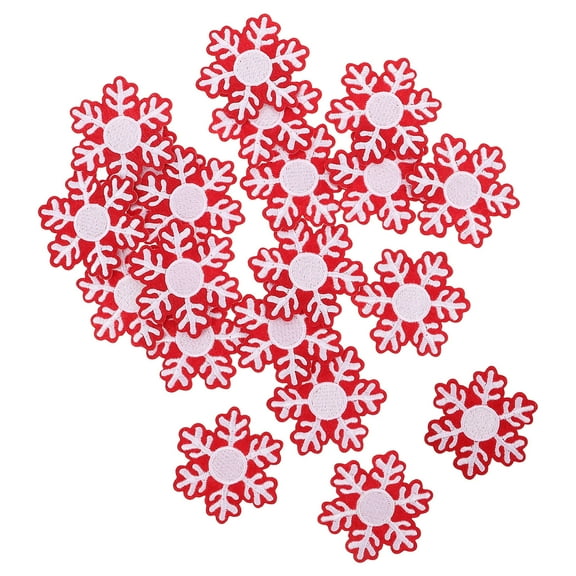 Hemoton 20Pcs Winter Snowflake Patches for Clothes Iron-On or Sew-On Embroidered Appliques DIY Sewing Accessories