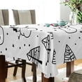 thumbnail image 5 of Yayeee Tablecloths 60" x 120" Rectangle Wrinkle Resistant Party Table Cover, Black Cartoon Snowmen, 5 of 8