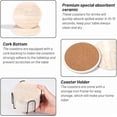 thumbnail image 4 of Billbotk 9 Pieces Ceramic Coasters for Drinks with Holder, Absorbent Drink Coasters for Coffee Table, Marble Style Coasters Wooden Table, Suitable for Kinds of Cups, 4 Inches, 4 of 10