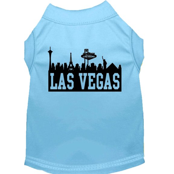 Las Vegas Skyline Screen Print Shirt Baby Blue XS (8)