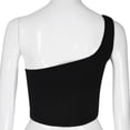 thumbnail image 6 of Outfmvch crop tops for women Ladies Single Shoulder Crop Sport Bra Slim Camis Tank Vest womens tops tank top for women crop tops Black, 6 of 8