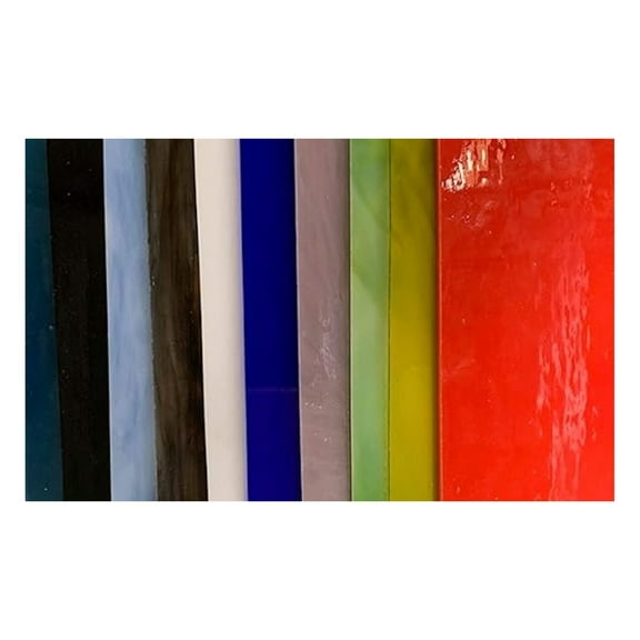 Fusible Glass Pack - Wissmach COE 96 Mixed Colors & Patterns, 20 Sheets (6" x 4") for Stained Glass & Kilnforming Projects
