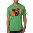 thumbnail image 1 of Cute Smiling Neon Pitbull Dog Breed Dog Lover Mens Premium Tri Blend T-Shirt, Envy, X-Large, 1 of 3