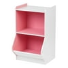 IRIS USA, 2-Tier Storage and Organization Shelf, White/Pink
