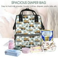thumbnail image 5 of Balery Construction Vehicle Pattern Mummy Backpack - Waterproof Twill Canvas, Large Capacity Diaper Bag with Multiple Pockets and Adjustable Straps, 5 of 6