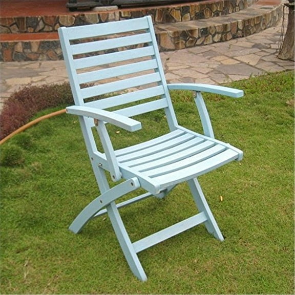 French Flair Acacia Folding Armchair - Barn Red, Traditional Design, Wide Seat - Set of 2