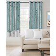 thumbnail image 2 of Aqua Tree Trunk Kitchen Curtains Farmhouse Forest Snow Watercolor Cafe Short Curtains for Bathroom Blackout Window Curtain Grommet Small Window Treatment Drapes for Bedroom Living Room 27.5"x39"x2, 2 of 9