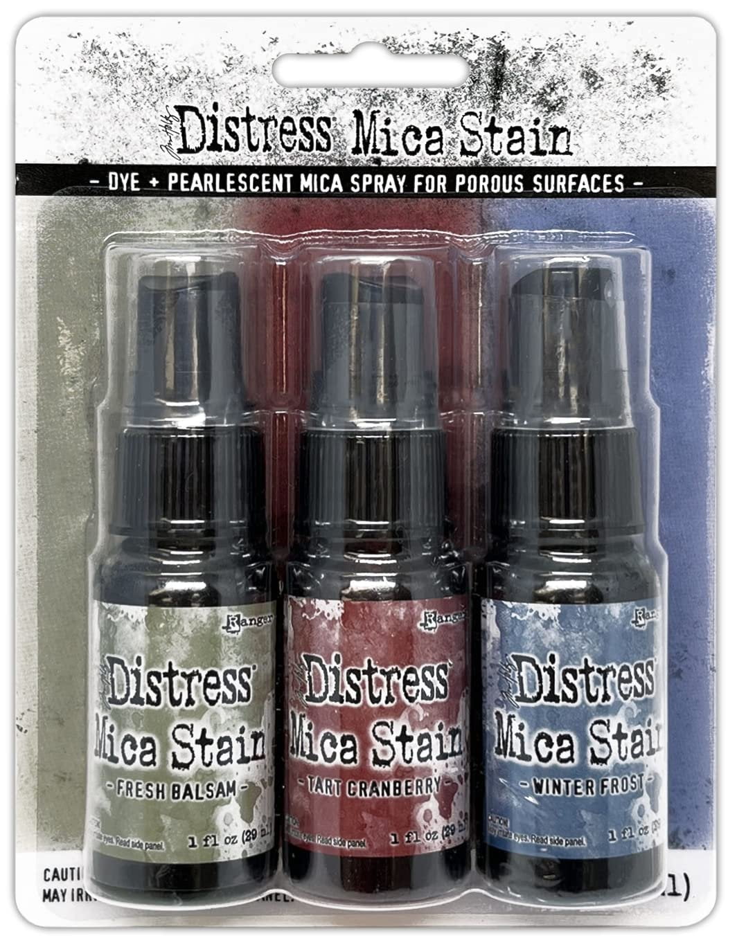 Tim Holtz Distress Mica Stain 2022 Limited Edition - Christmas Set #3 & Set #4 - Six 1 Ounce Bottles, TSCK81159-TSCK81166